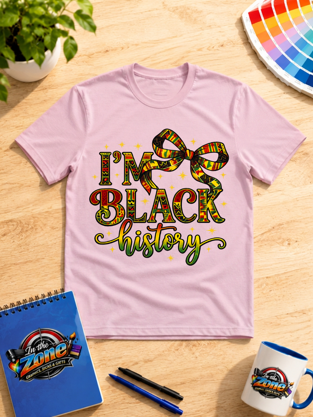 I’m Black History Graphic T-Shirt – African Heritage Bow Tee