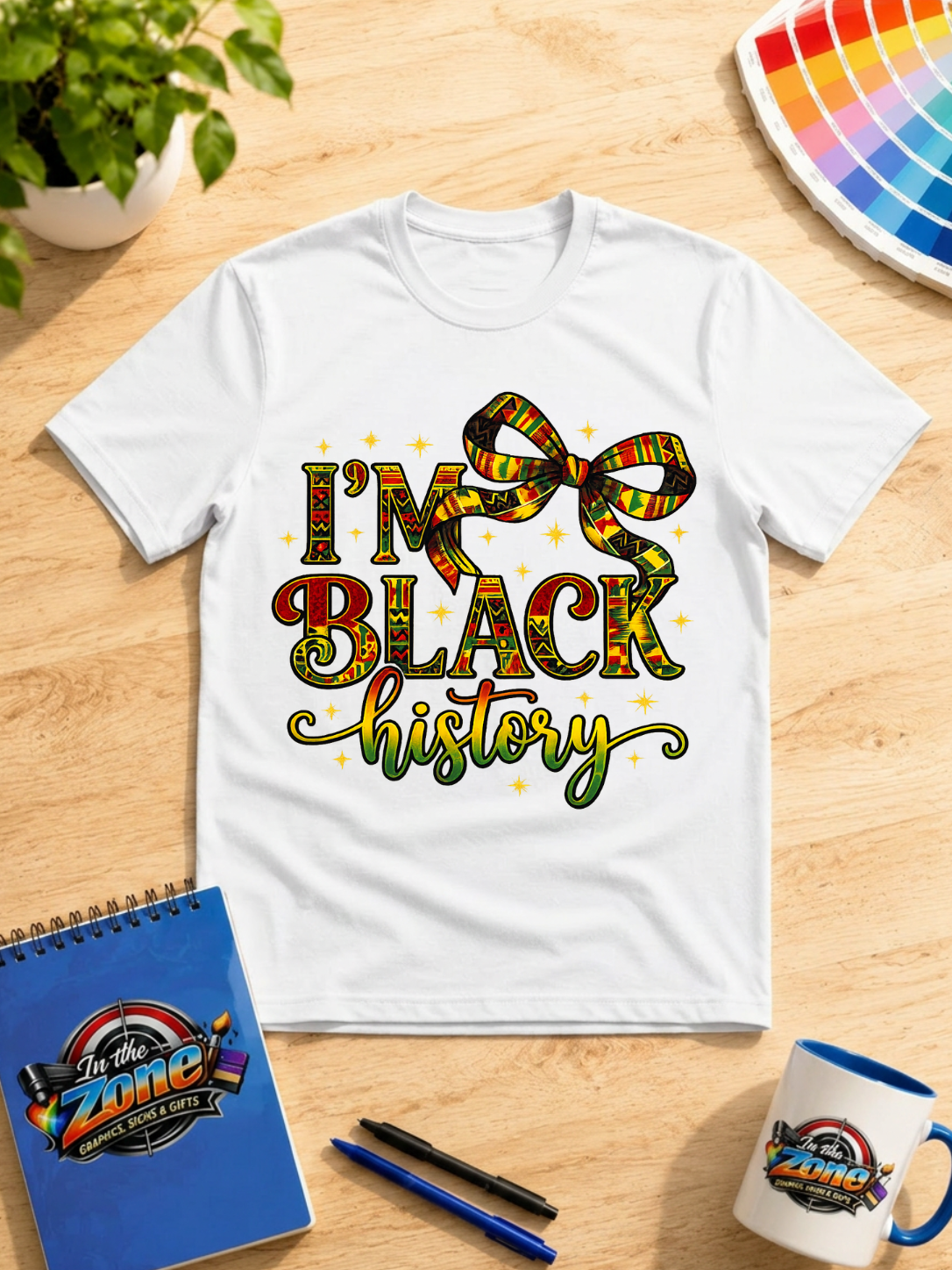I’m Black History Graphic T-Shirt – African Heritage Bow Tee