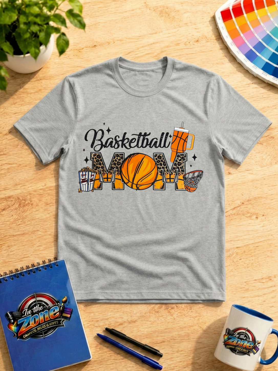 Basketball Mom Leopard Print Graphic Shirt – Game Day Sports Mom Tee