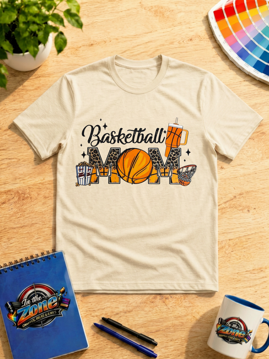 Basketball Mom Leopard Print Graphic Shirt – Game Day Sports Mom Tee