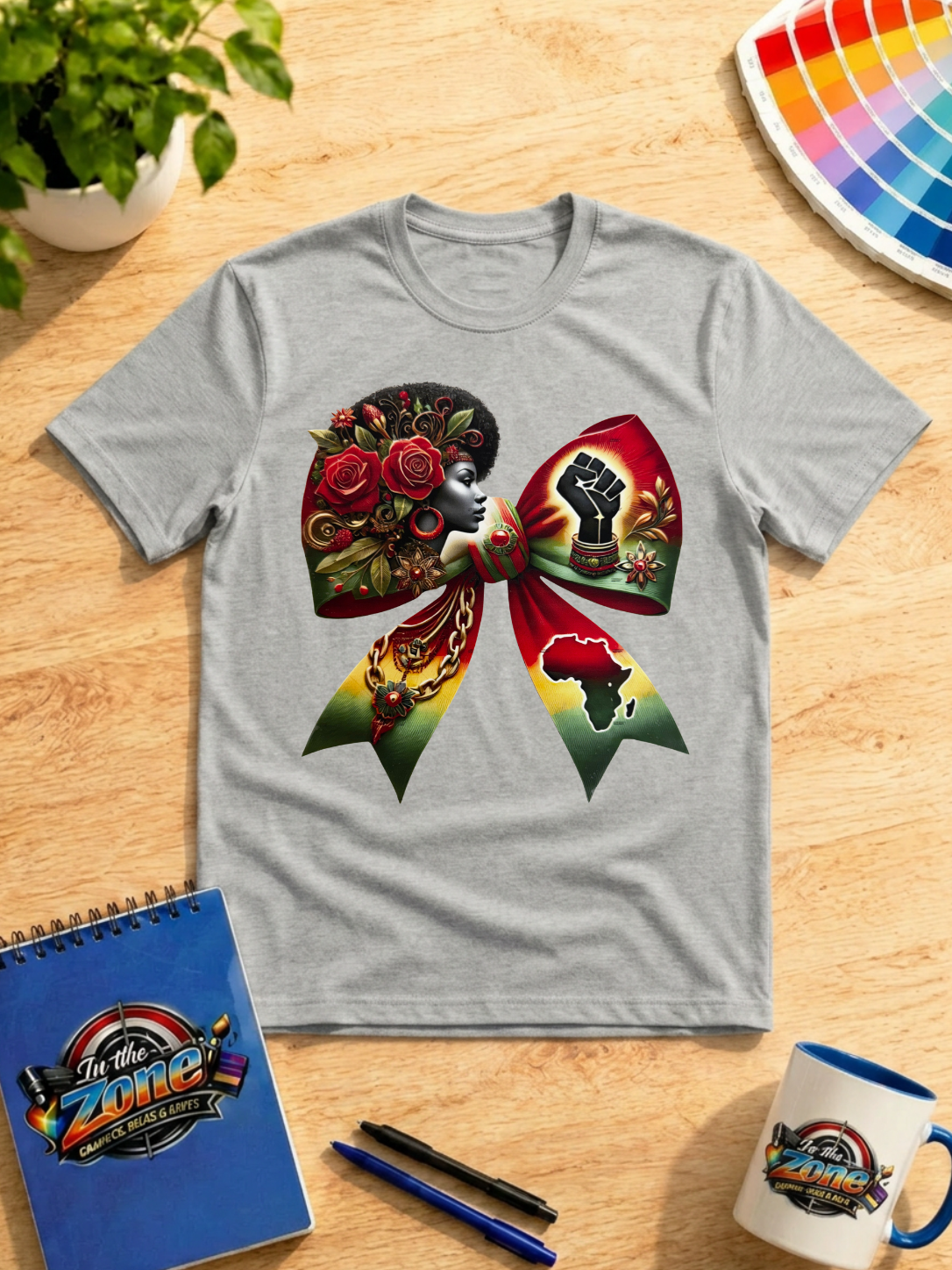 African Pride Bow Graphic Shirt – Black Woman Empowerment & Heritage Tee
