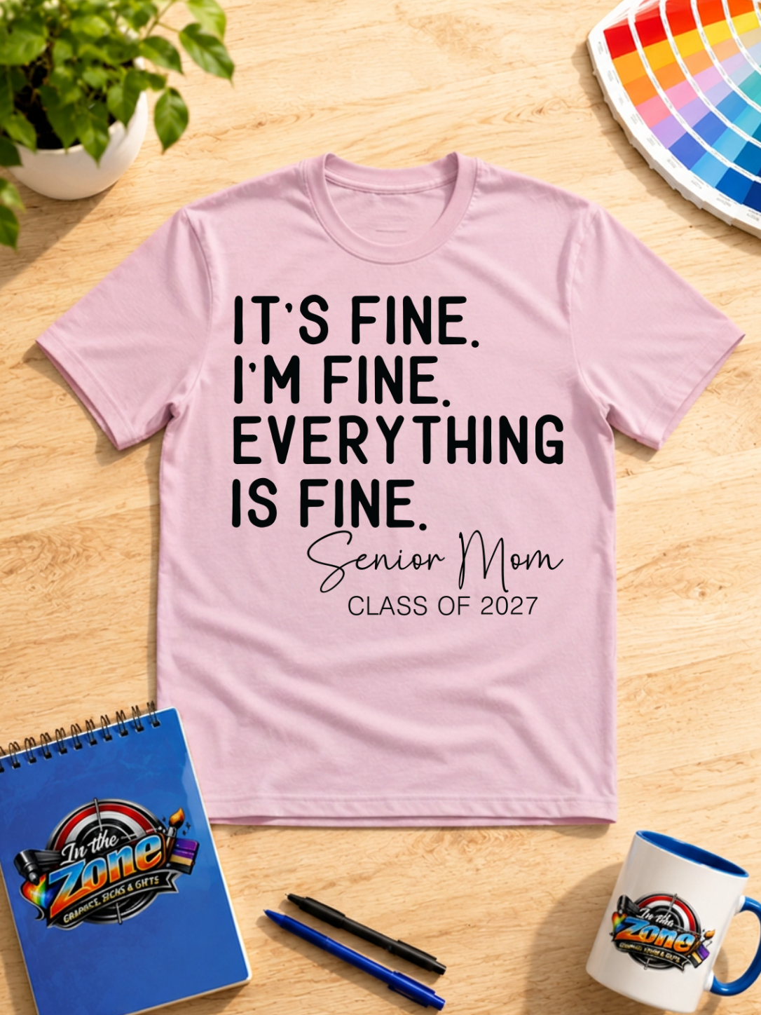 It’s Fine, I’m Fine, Everything Is Fine – Senior Mom Class of 2027 Shirt