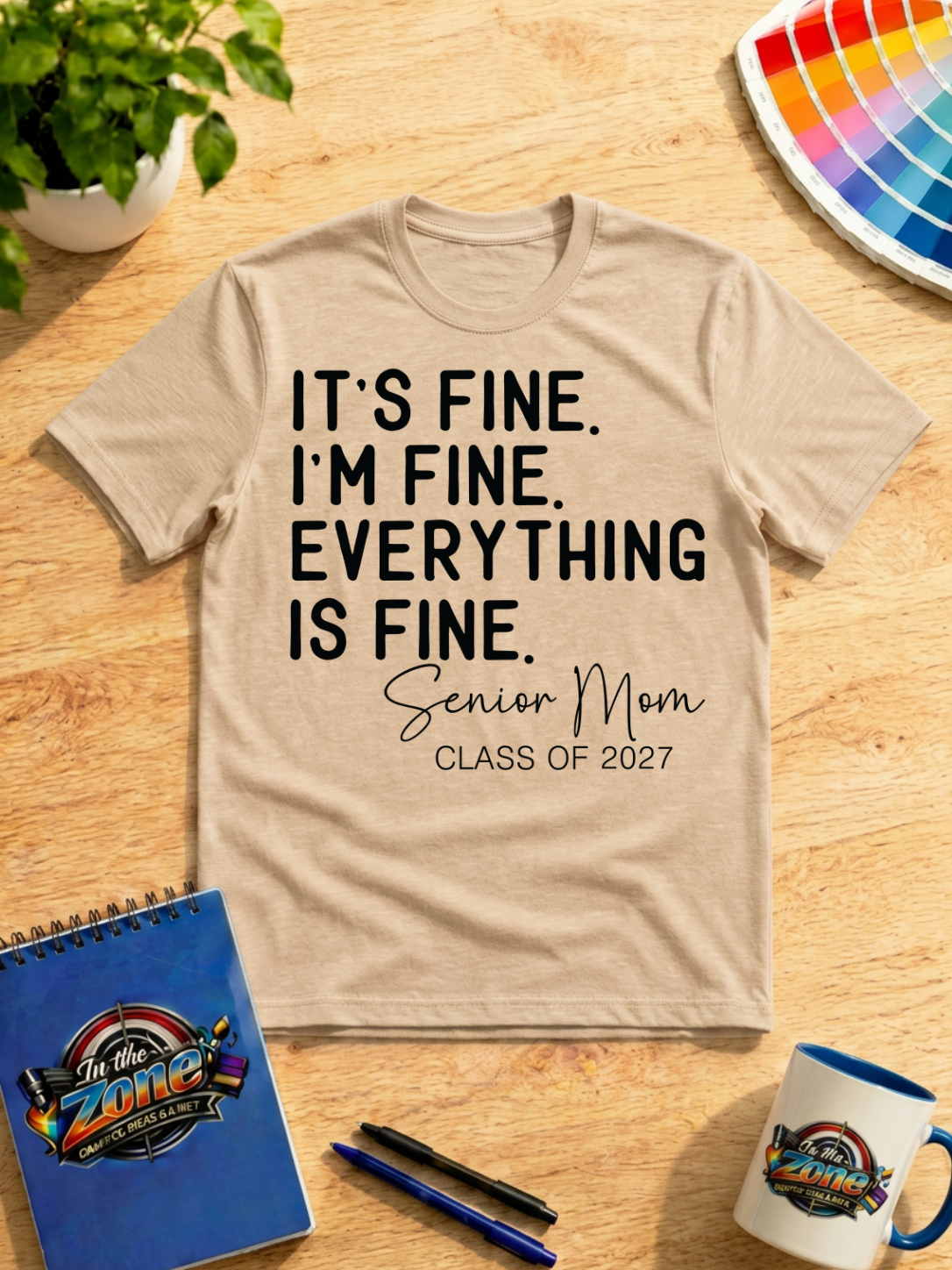 It’s Fine, I’m Fine, Everything Is Fine – Senior Mom Class of 2027 Shirt