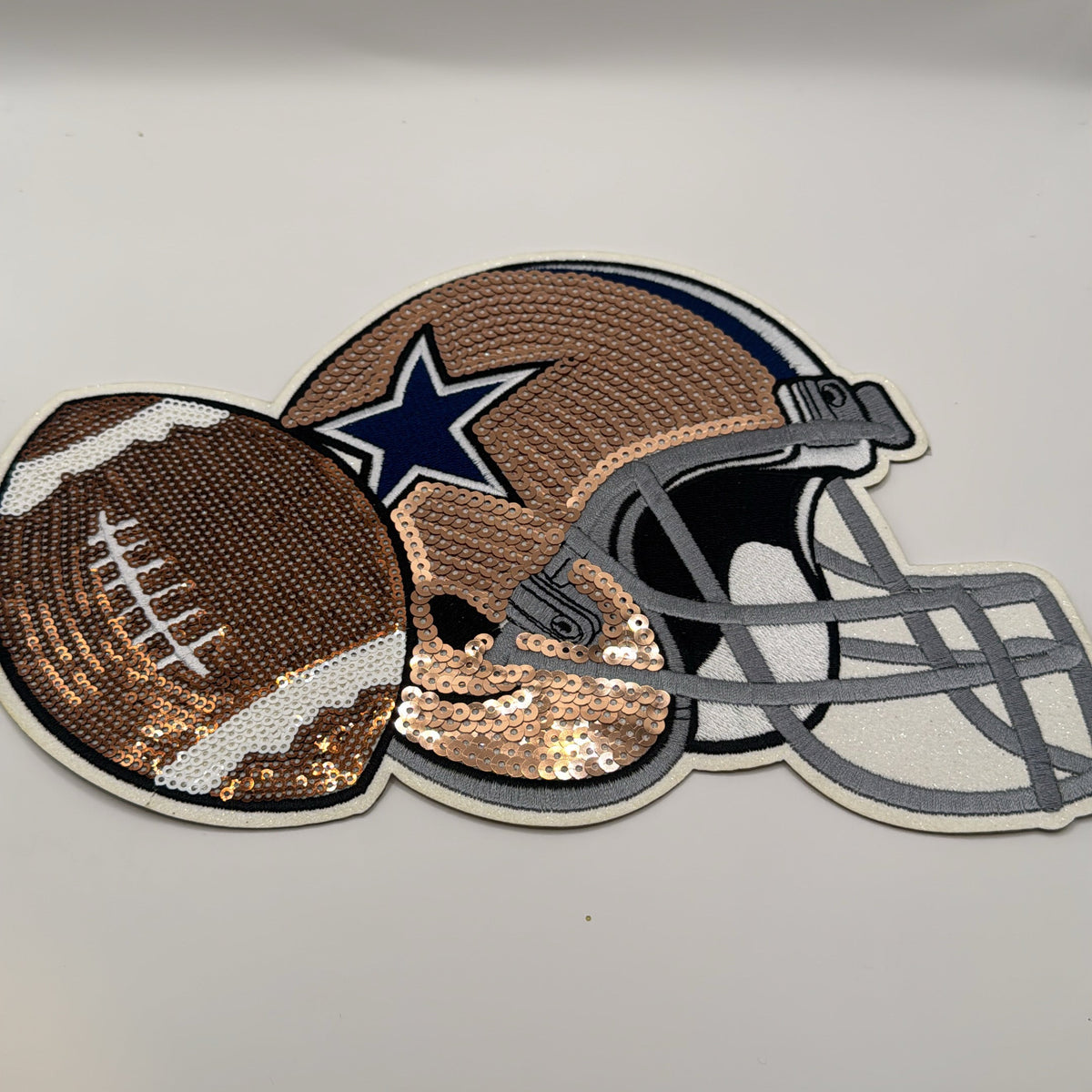 Football Helmet & Football Sequin Patch