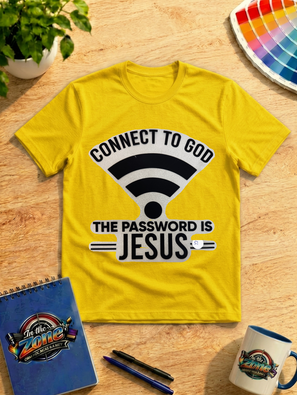 Connect to God – The Password Is Jesus Christian Faith Graphic Shirt