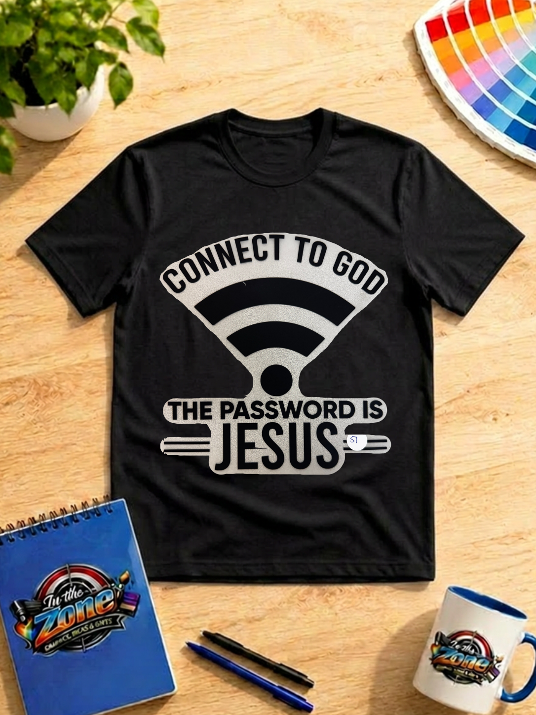 Connect to God – The Password Is Jesus Christian Faith Graphic Shirt