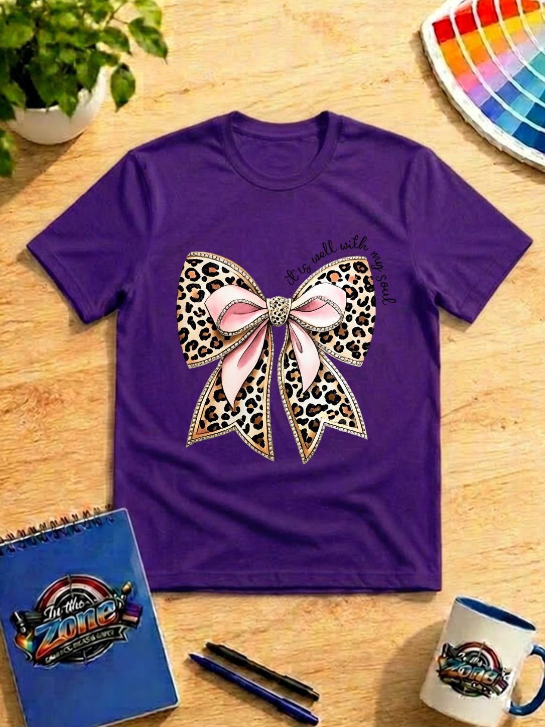 It Is Well With My Soul Leopard Bow Christian Graphic Shirt