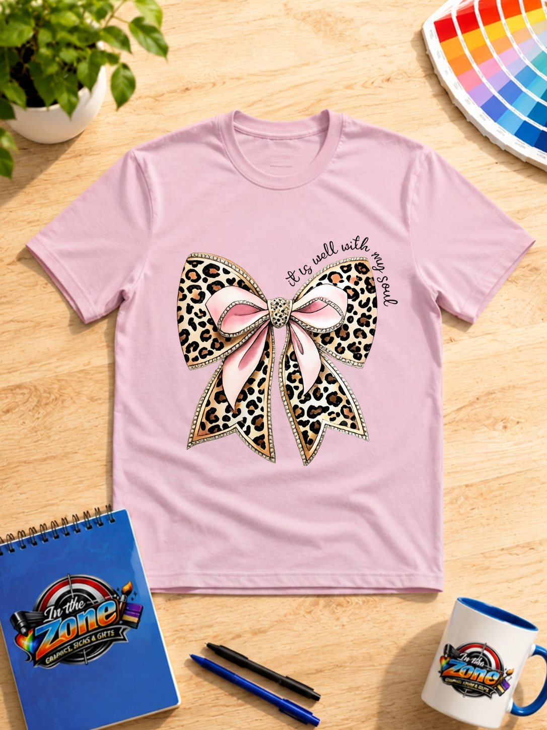 It Is Well With My Soul Leopard Bow Christian Graphic Shirt