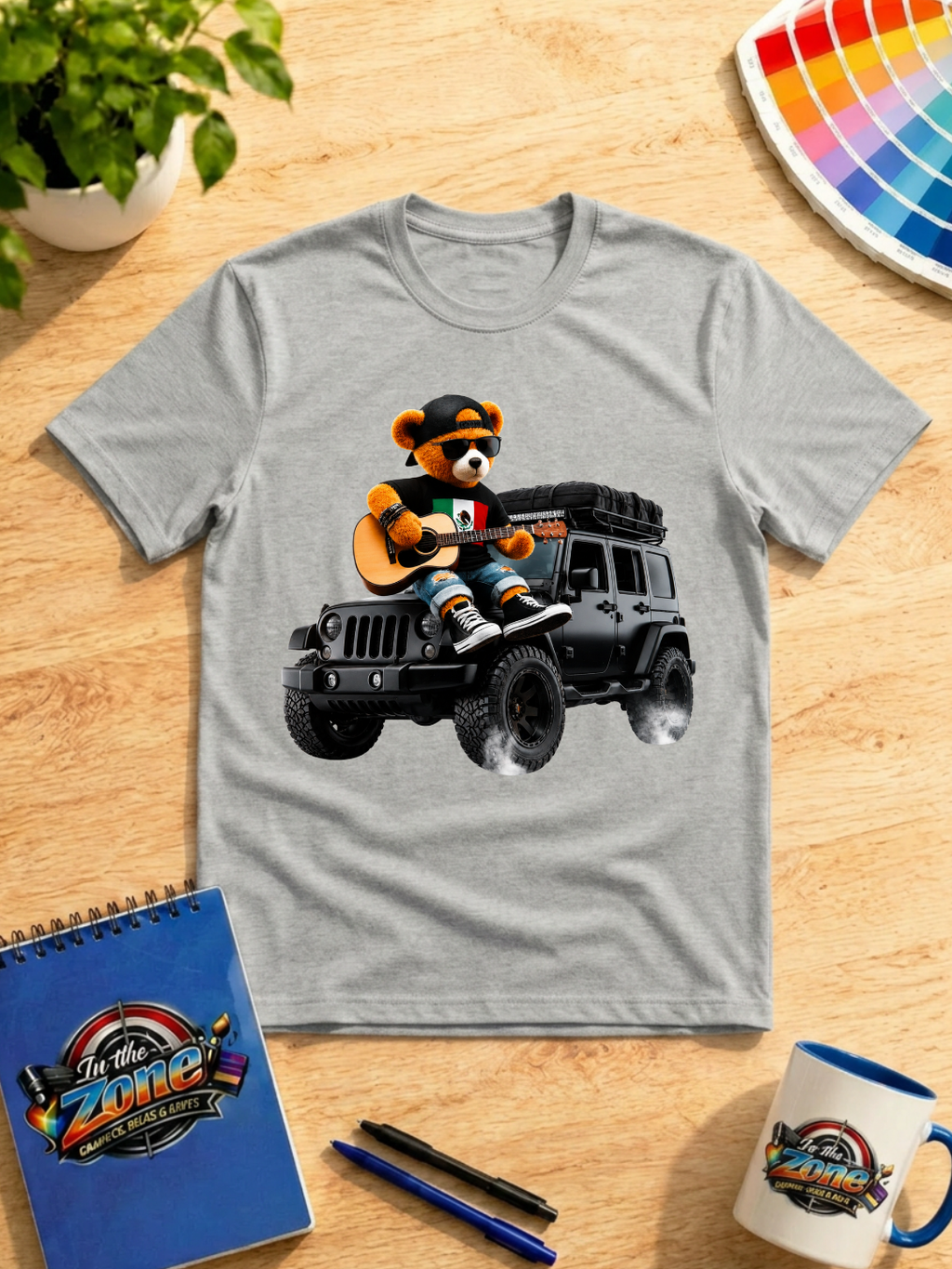 Mexican Pride Guitar Bear Off-Road Graphic Shirt – Mexico Inspired Tee
