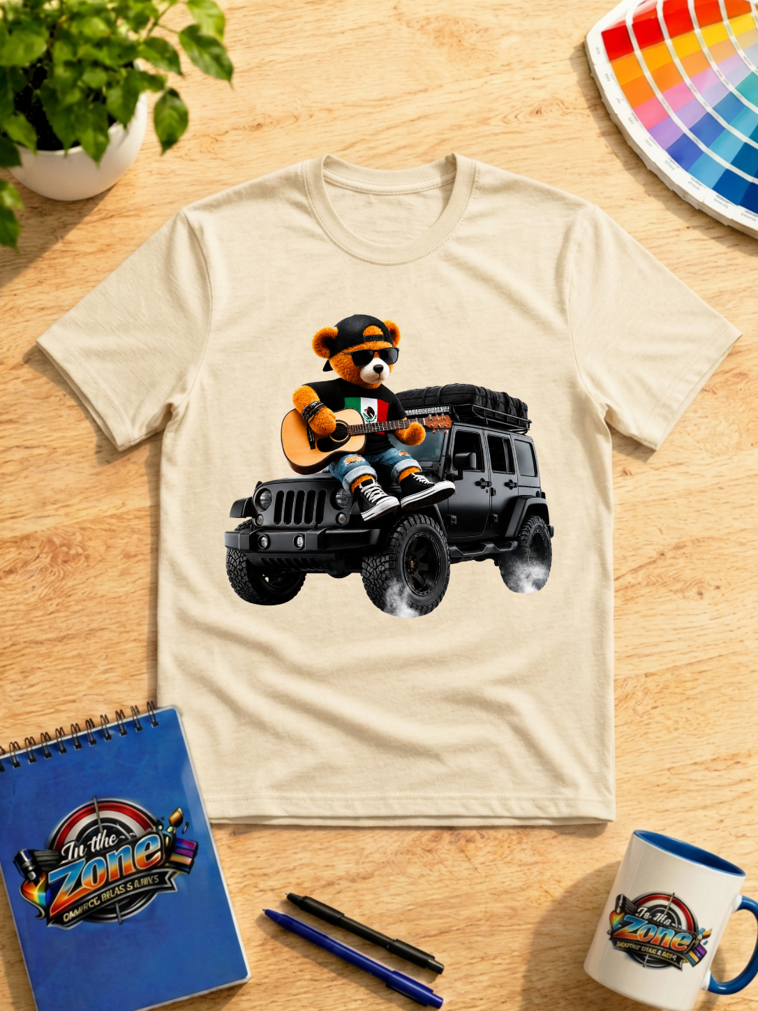 Mexican Pride Guitar Bear Off-Road Graphic Shirt – Mexico Inspired Tee