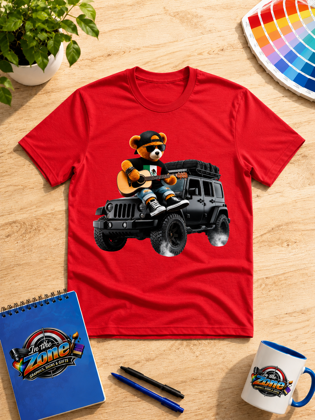 Mexican Pride Guitar Bear Off-Road Graphic Shirt – Mexico Inspired Tee