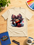 Football Bow Graphic Shirt – Sparkle Game Day Cheer Tee