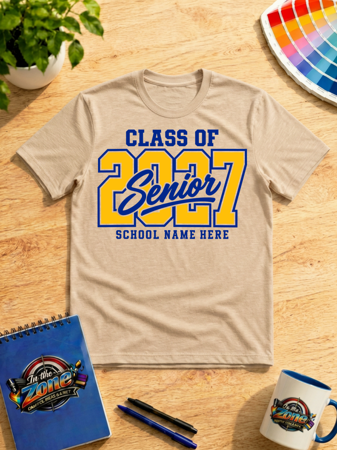 Class of 2027 Senior School Spirit Graphic T-Shirt | Custom Graduation Year Shirt