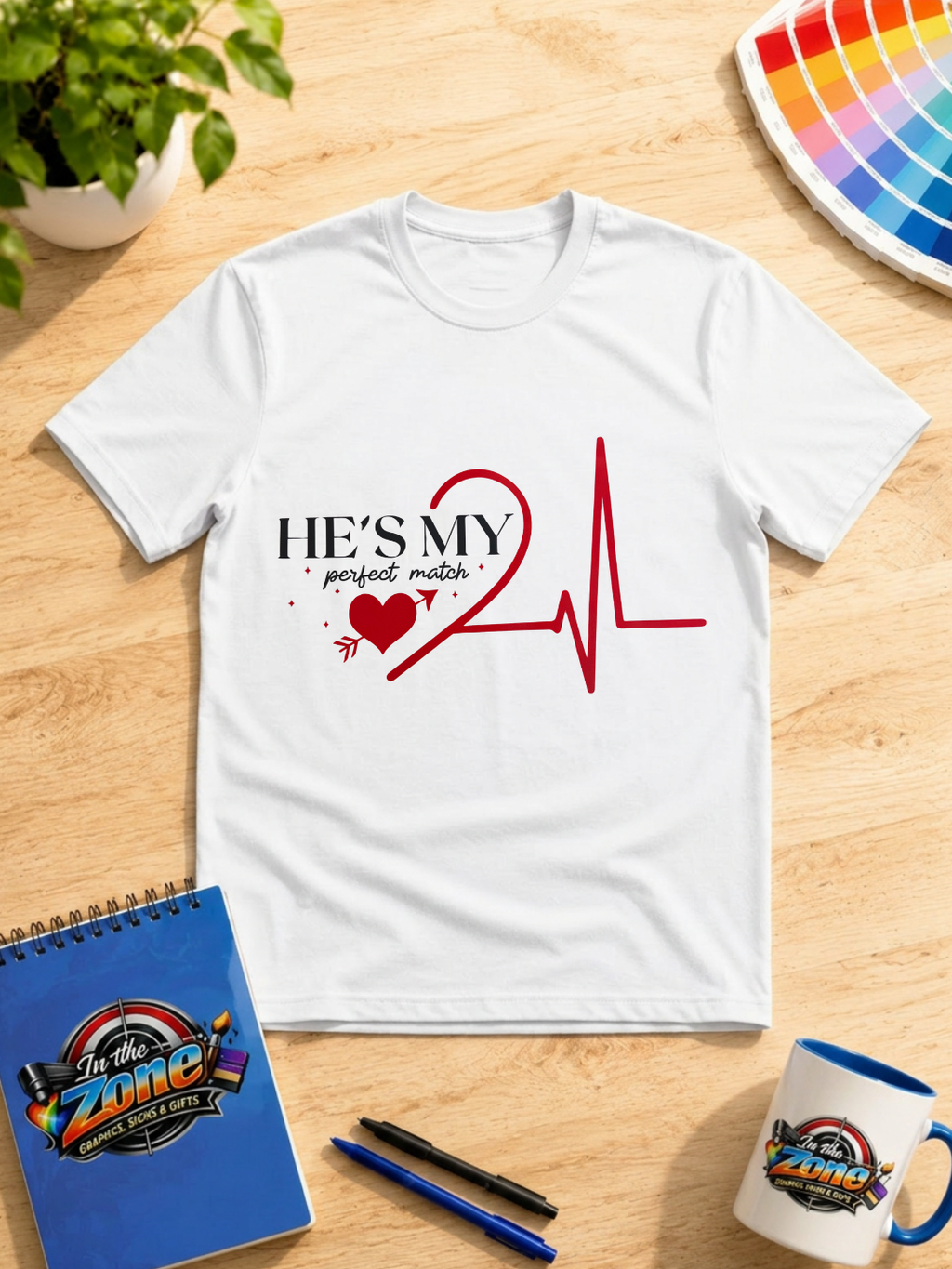 He’s My Perfect Match Graphic T-Shirt | Romantic Couples Shirt