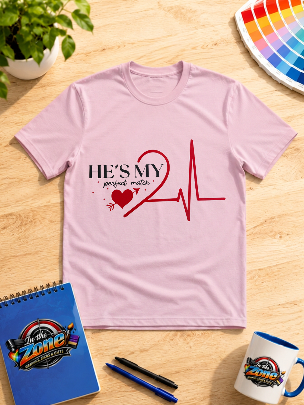 He’s My Perfect Match Graphic T-Shirt | Romantic Couples Shirt