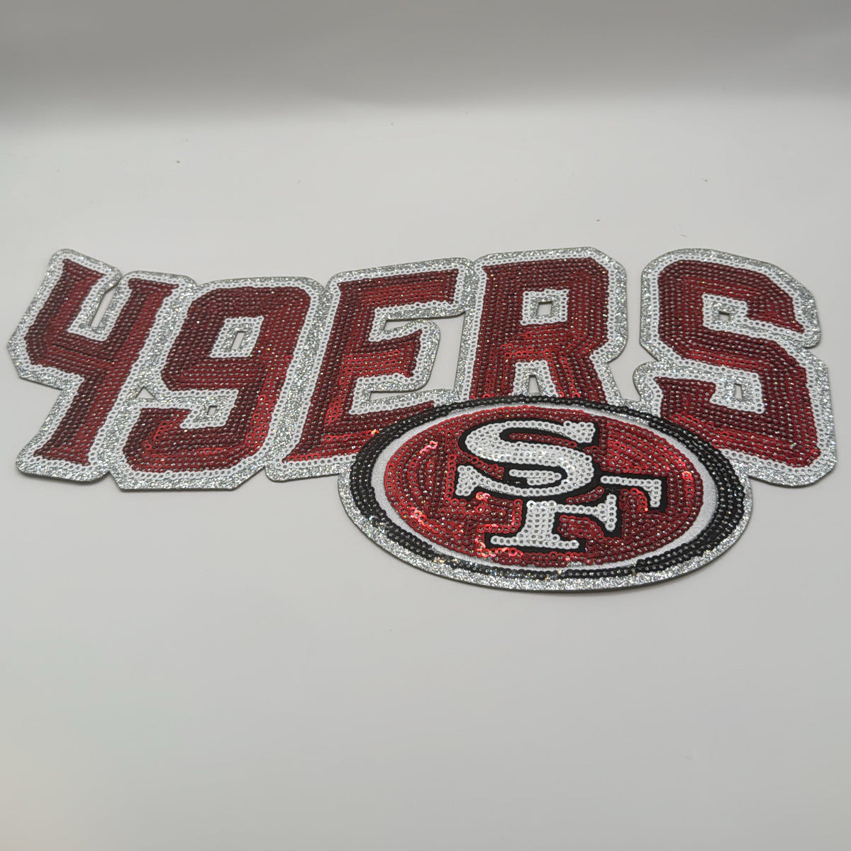 49ers Red & Silver Sequin Patch