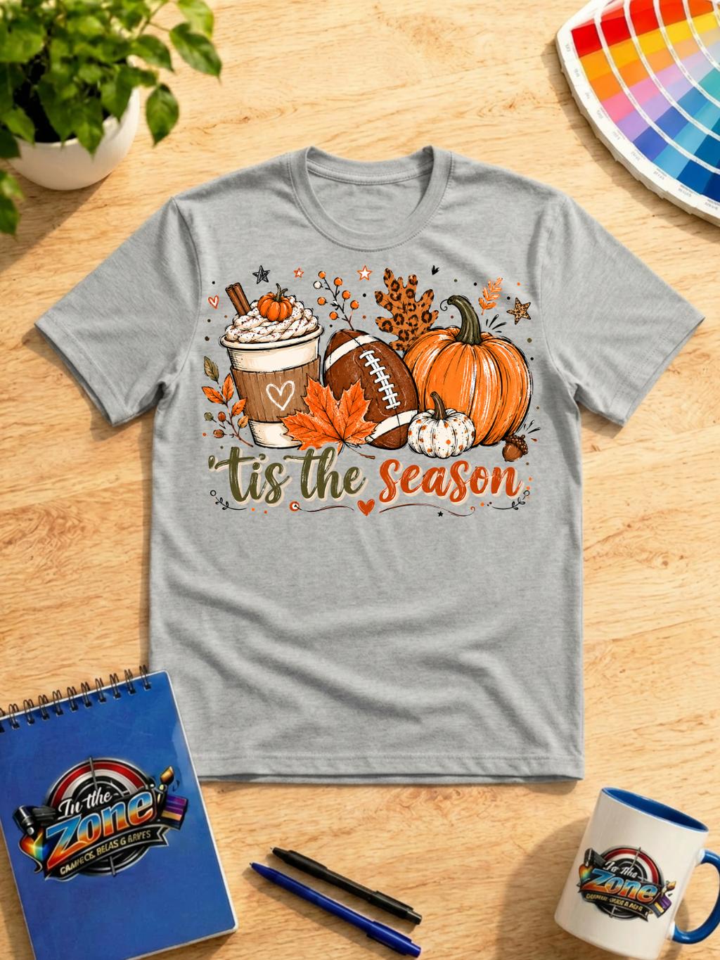 ’Tis the Season Fall Shirt – Pumpkin Spice & Football Autumn Graphic Tee