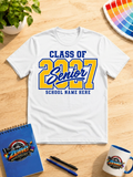 Class of 2027 Senior School Spirit Graphic T-Shirt | Custom Graduation Year Shirt