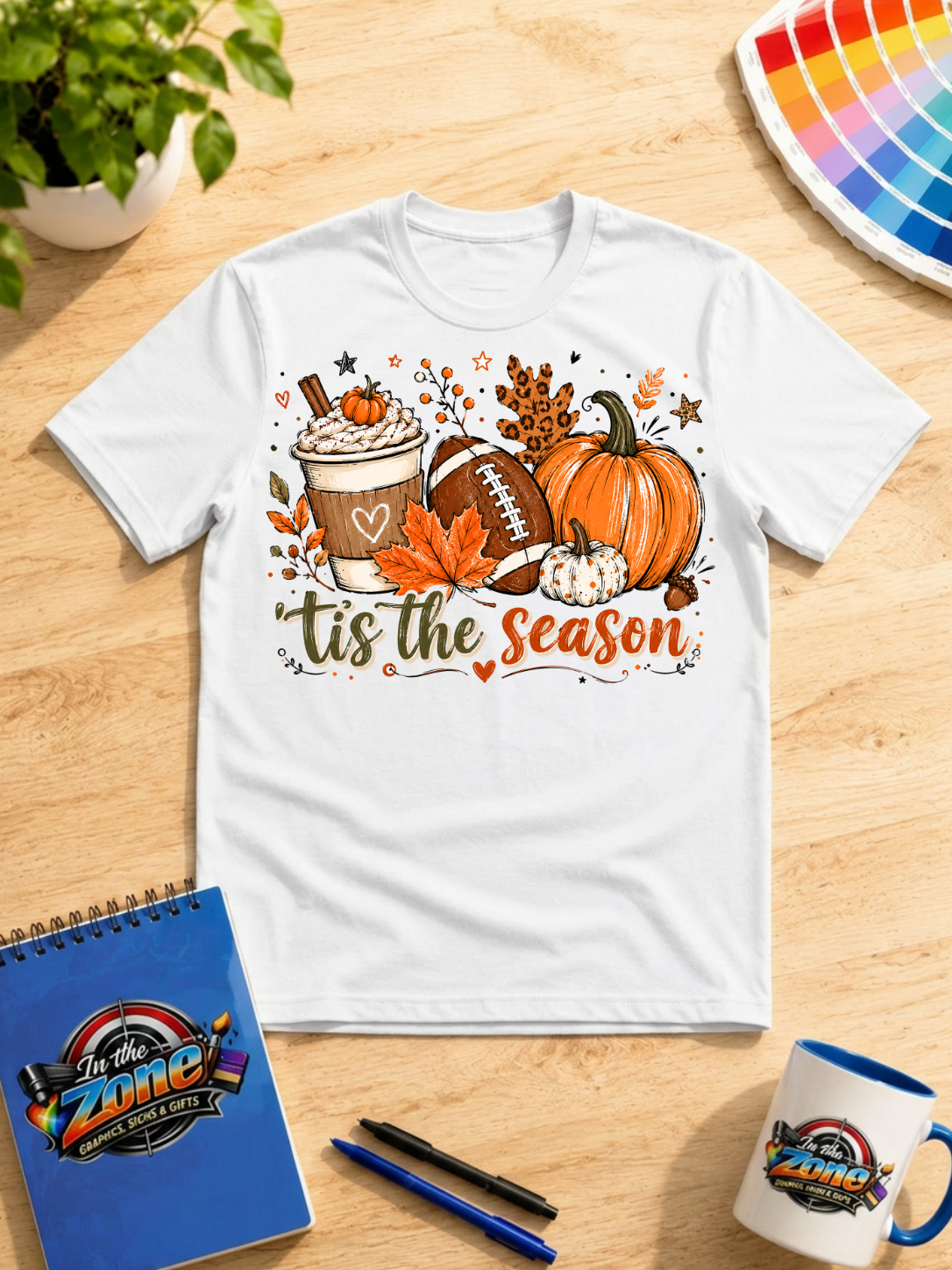 ’Tis the Season Fall Shirt – Pumpkin Spice & Football Autumn Graphic Tee