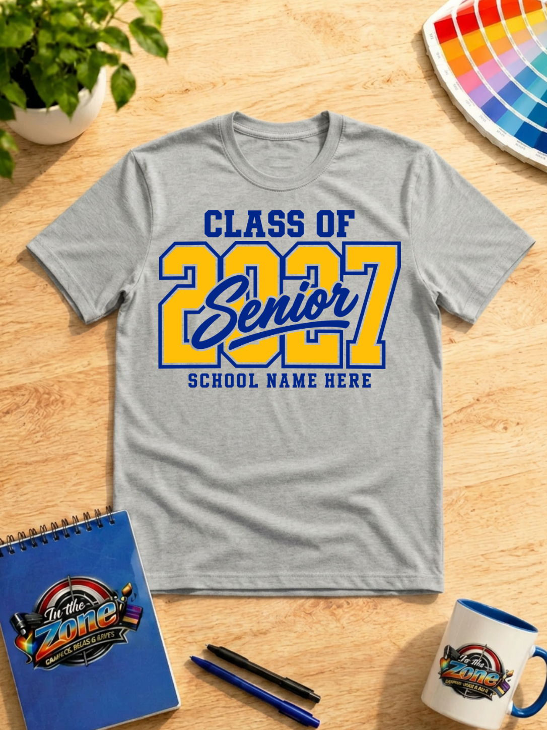 Class of 2027 Senior School Spirit Graphic T-Shirt | Custom Graduation Year Shirt