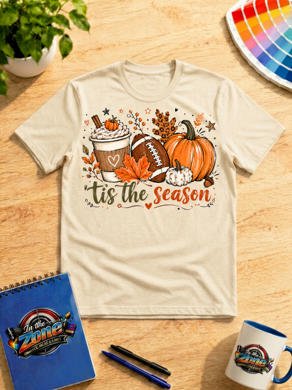 ’Tis the Season Fall Shirt – Pumpkin Spice & Football Autumn Graphic Tee