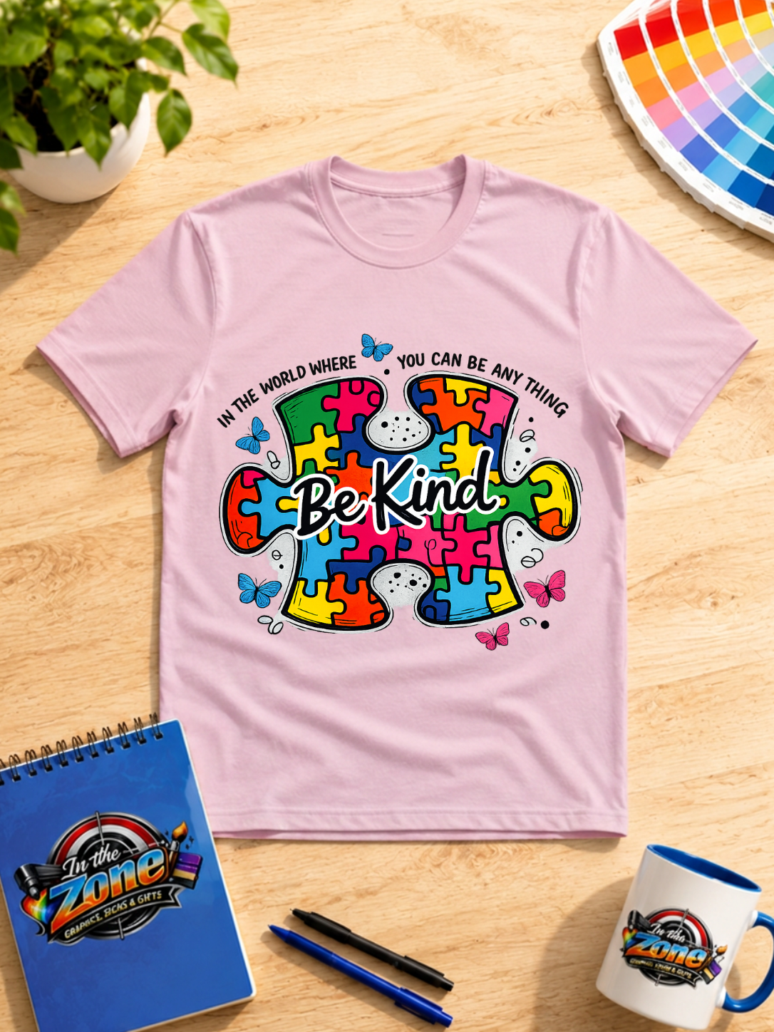 Be Kind Autism Acceptance Graphic Shirt | Colorful Puzzle Piece Tee, Sweatshirt & Hoodie