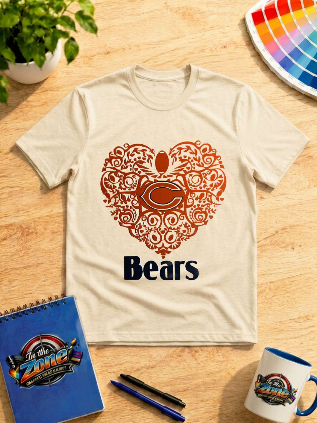 Chicago Bears Football Heart Graphic Shirt | Bears Fan Tee, Sweatshirt & Hoodie