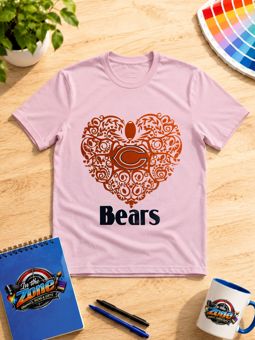 Chicago Bears Football Heart Graphic Shirt | Bears Fan Tee, Sweatshirt & Hoodie
