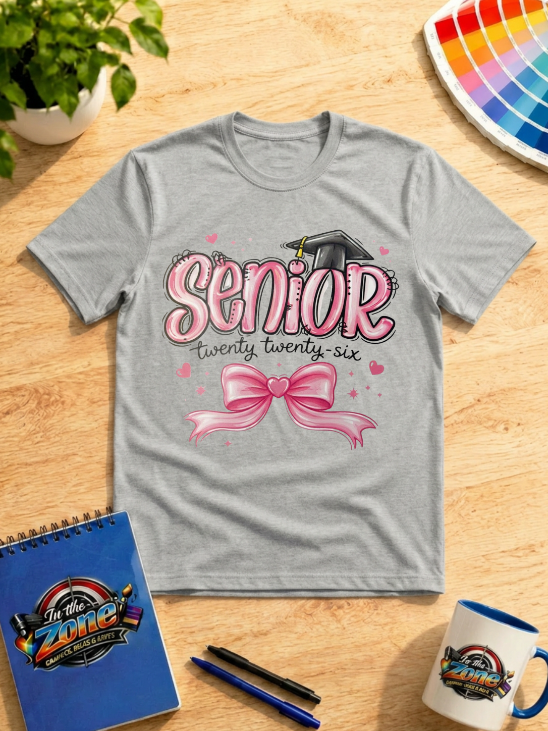 Senior 2026 Graduation Graphic Shirt | Pink Bow Class of 2026 Tee, Sweatshirt & Hoodie
