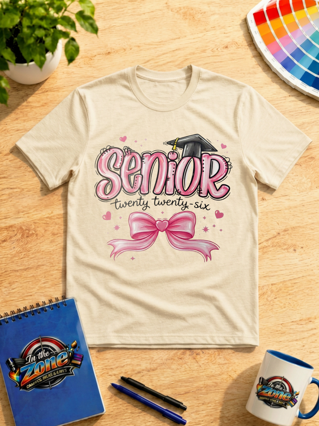 Senior 2026 Graduation Graphic Shirt | Pink Bow Class of 2026 Tee, Sweatshirt & Hoodie