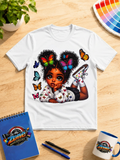 Butterfly Girl Graphic Shirt | Colorful Black Girl Butterfly Tee, Sweatshirt & Hoodie