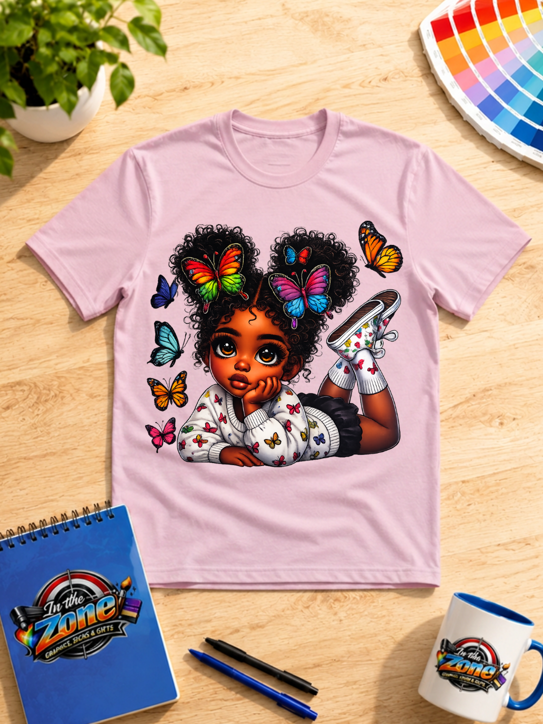 Butterfly Girl Graphic Shirt | Colorful Black Girl Butterfly Tee, Sweatshirt & Hoodie