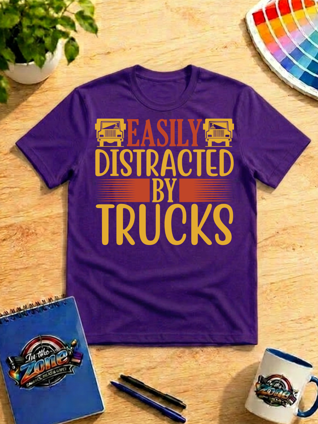 Easily Distracted by Trucks Graphic Shirt | Funny Truck Lover & Trucker Gift