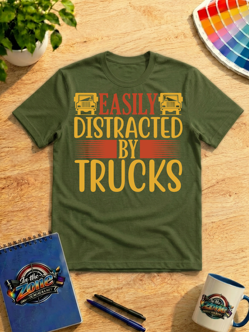 Easily Distracted by Trucks Graphic Shirt | Funny Truck Lover & Trucker Gift