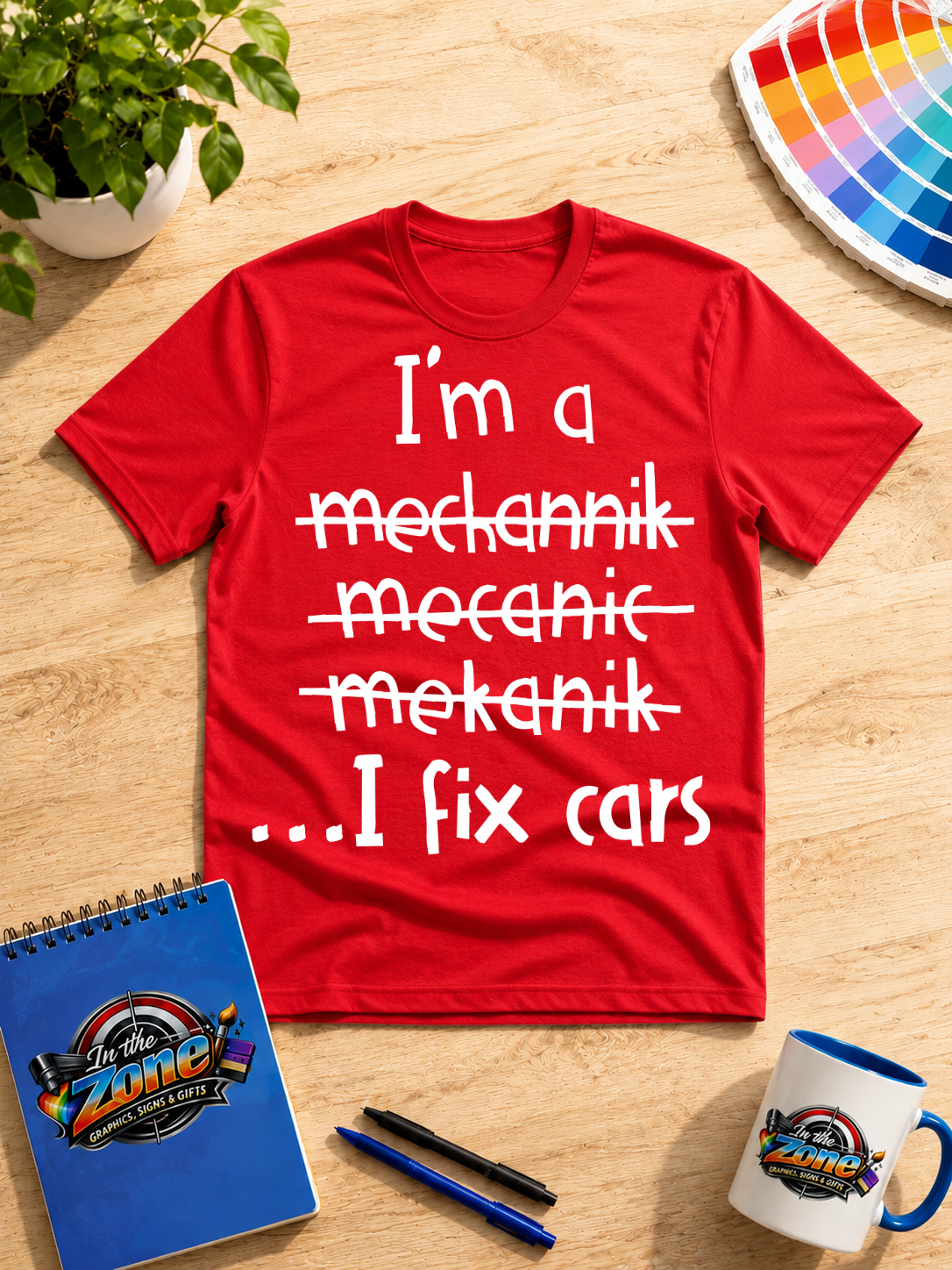 I'm a Mechanic... I Fix Cars – Funny Auto Mechanic Graphic T-Shirt in White
