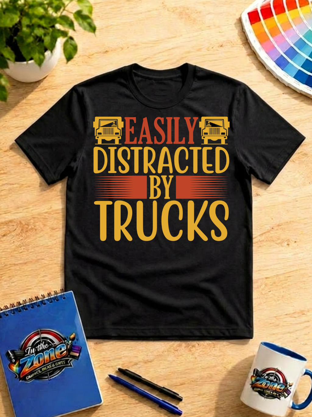 Easily Distracted by Trucks Graphic Shirt | Funny Truck Lover & Trucker Gift