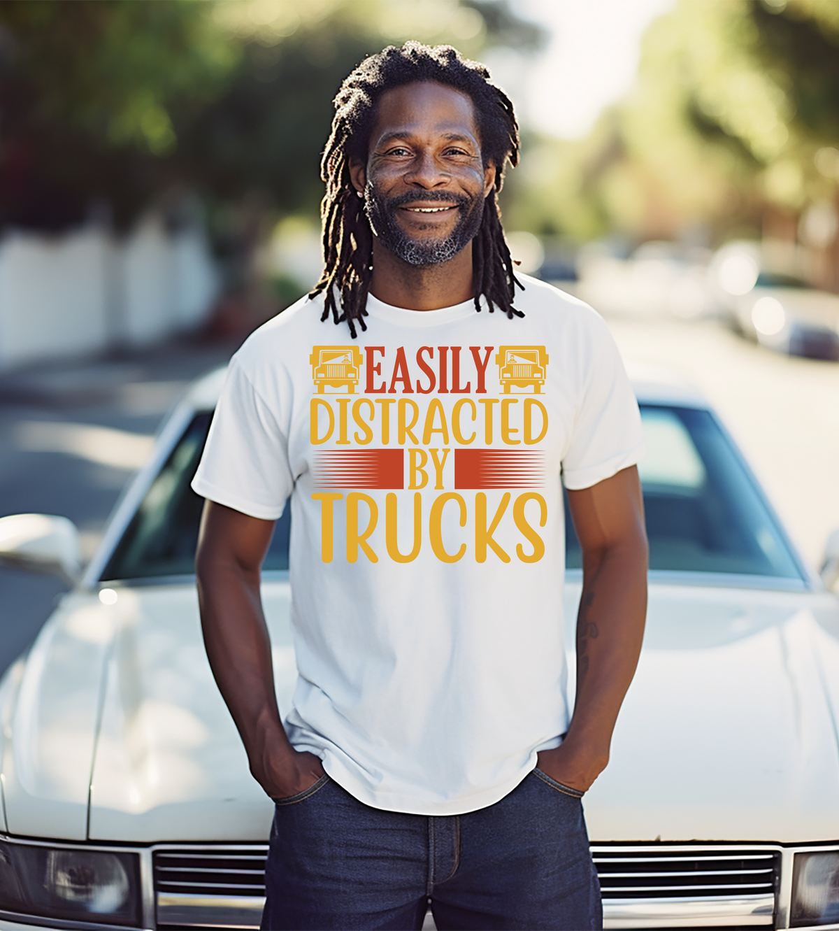 Easily Distracted by Trucks Graphic Shirt | Funny Truck Lover & Trucker Gift