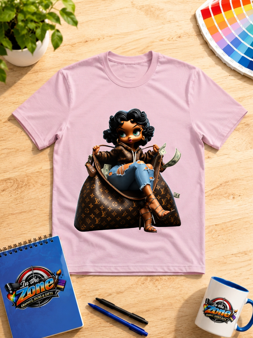 Fashion Doll Money Bag Graphic T-Shirt – Glam Girl Boss Tee