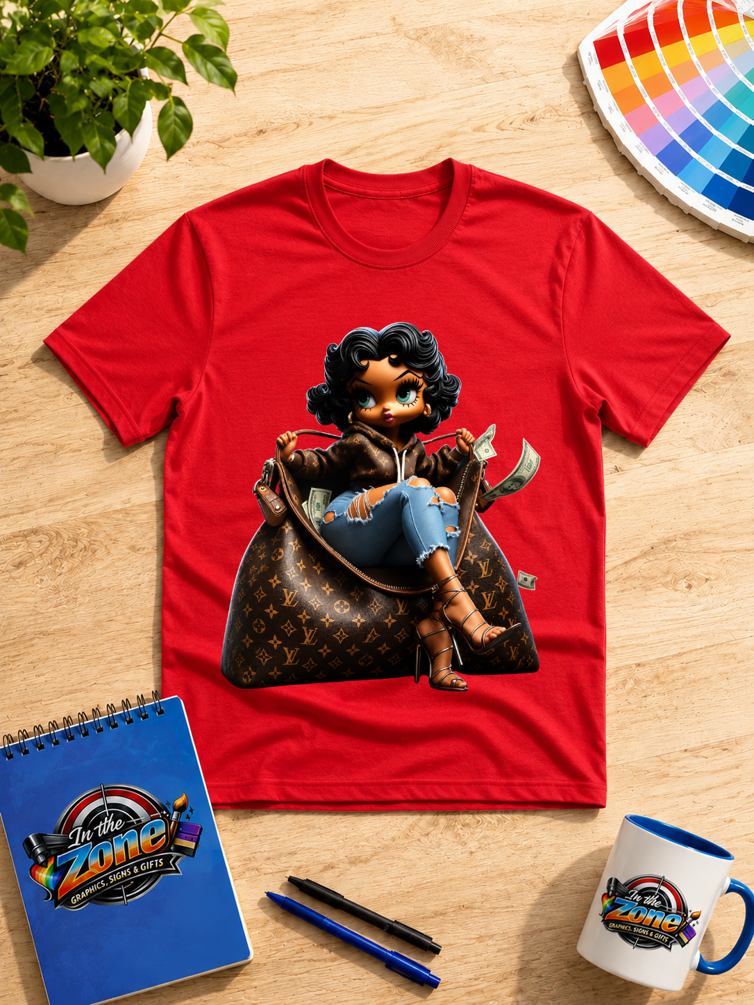 Fashion Doll Money Bag Graphic T-Shirt – Glam Girl Boss Tee