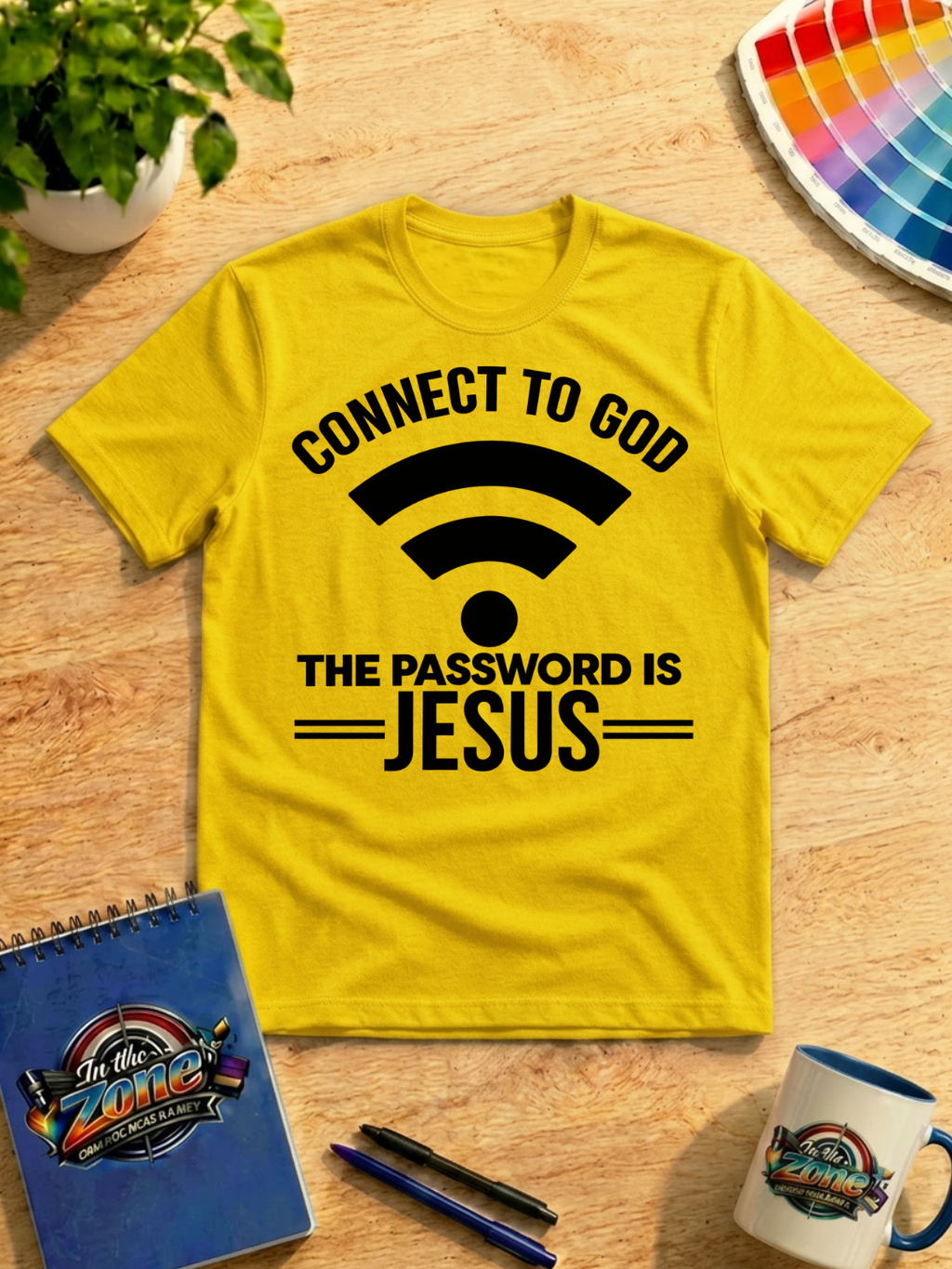 Connect to God – The Password Is Jesus Christian Faith Graphic Shirt