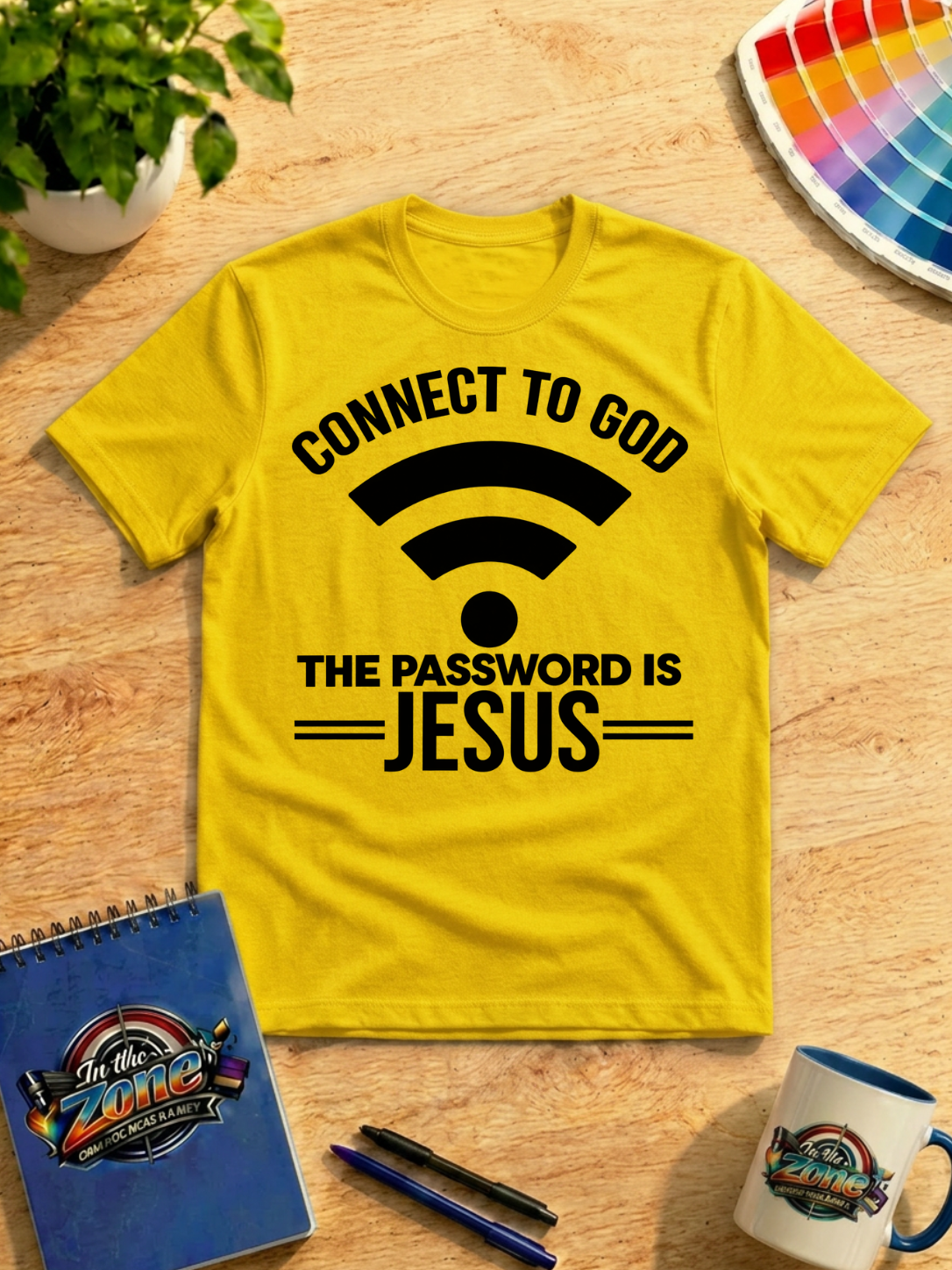 Connect to God – The Password Is Jesus Christian Faith Graphic Shirt