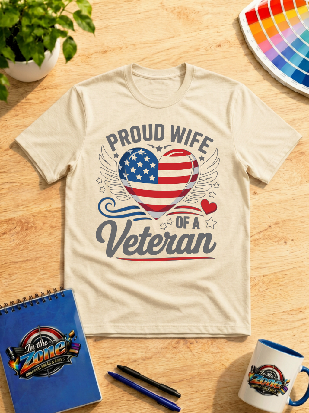 Proud Wife of a Veteran Patriotic Graphic T-Shirt – Military Spouse Appreciation Tee