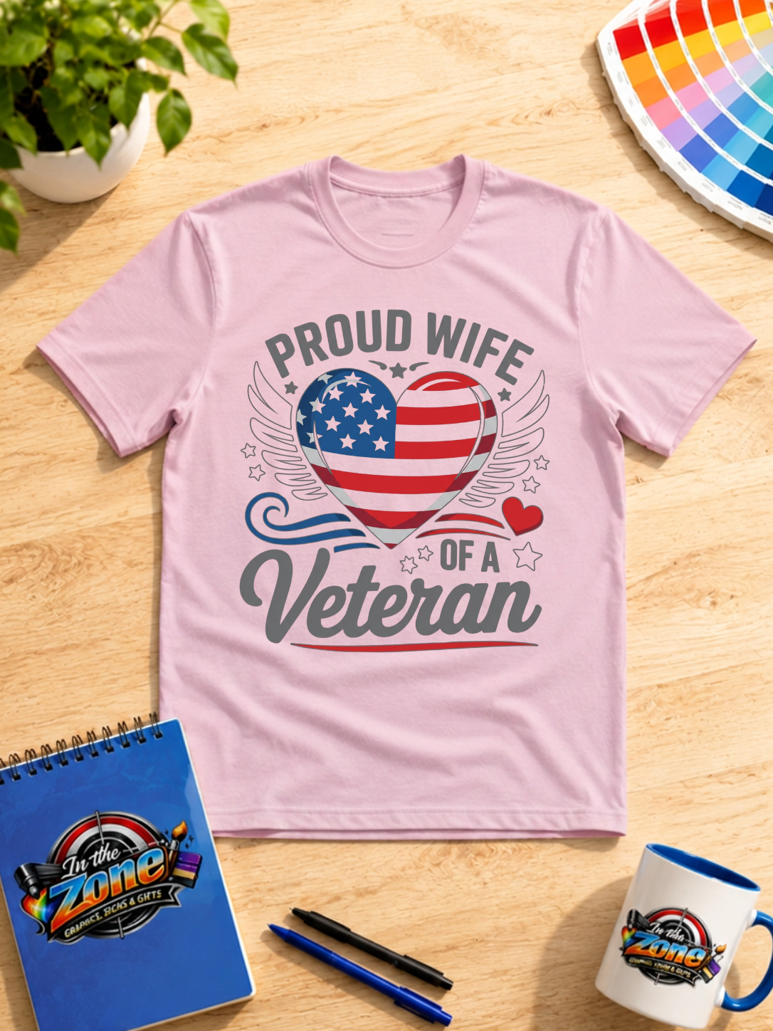 Proud Wife of a Veteran Patriotic Graphic T-Shirt – Military Spouse Appreciation Tee