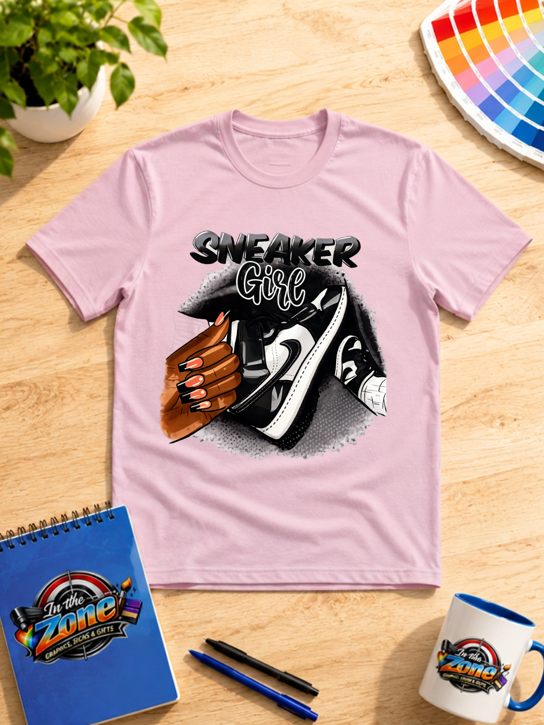 Sneaker Girl Black & White Graphic T-Shirt