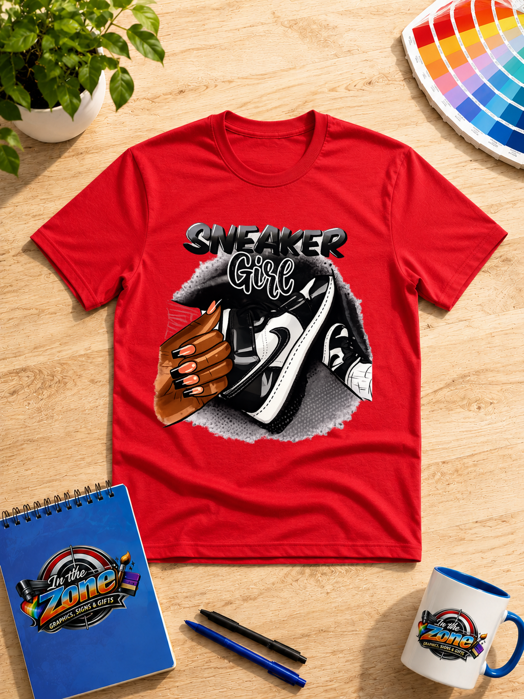 Sneaker Girl Black & White Graphic T-Shirt