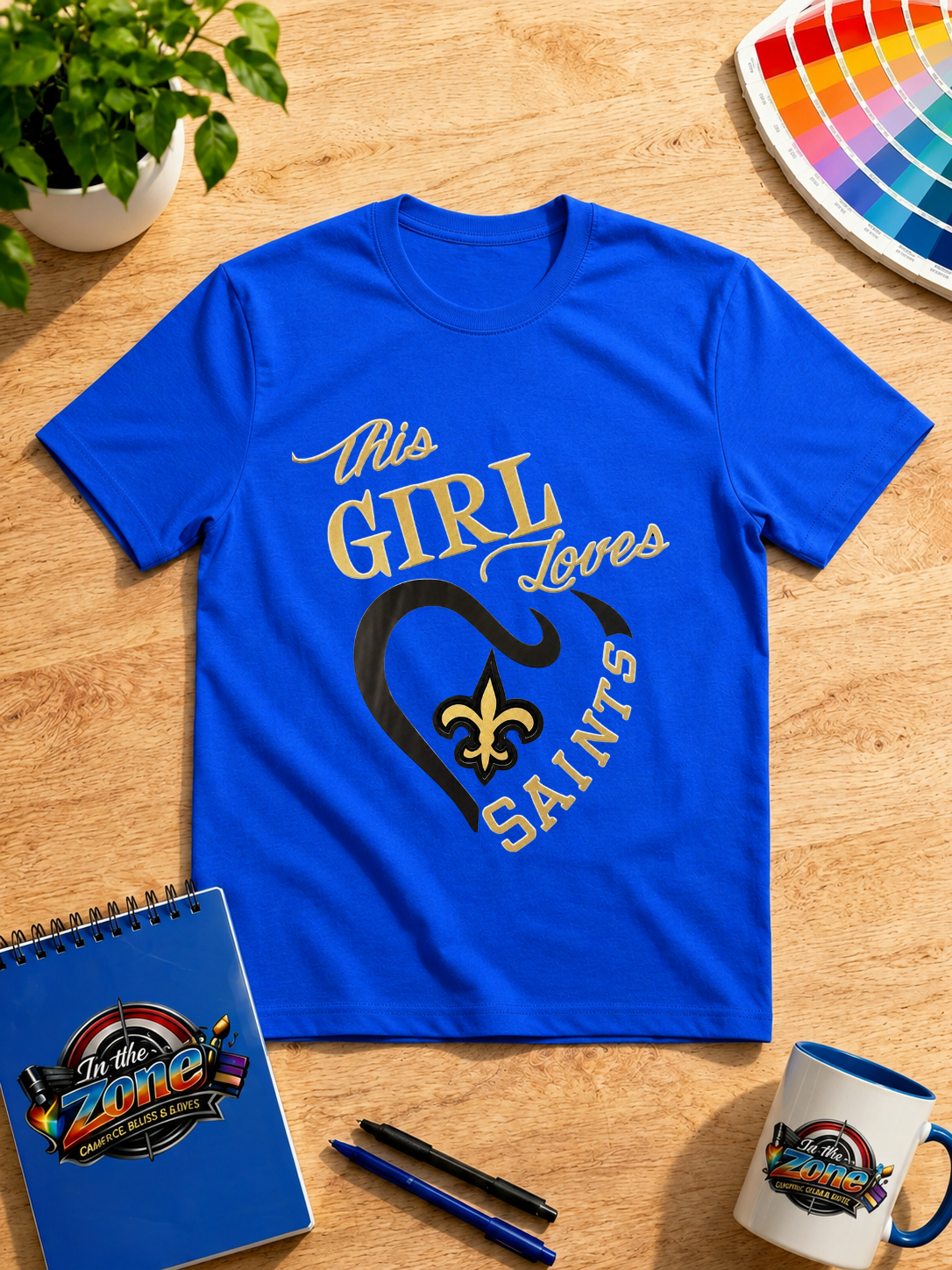 This Girl Loves the Saints Graphic Shirt – Black & Gold Fleur-de-Lis Football Fan Tee