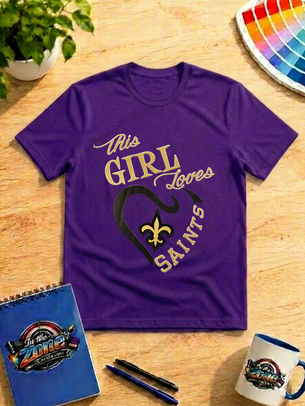 This Girl Loves the Saints Graphic Shirt – Black & Gold Fleur-de-Lis Football Fan Tee