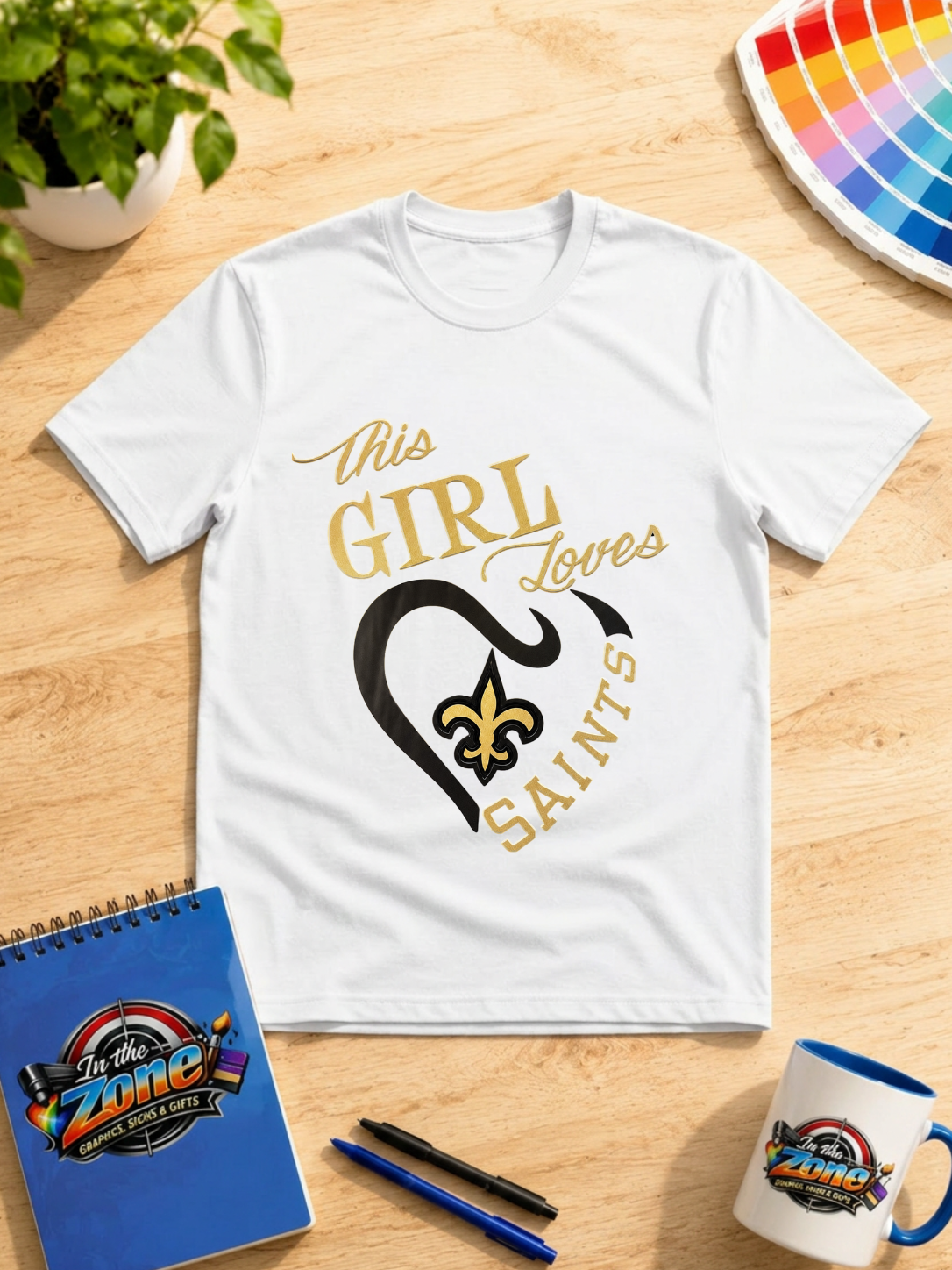 This Girl Loves the Saints Graphic Shirt – Black & Gold Fleur-de-Lis Football Fan Tee