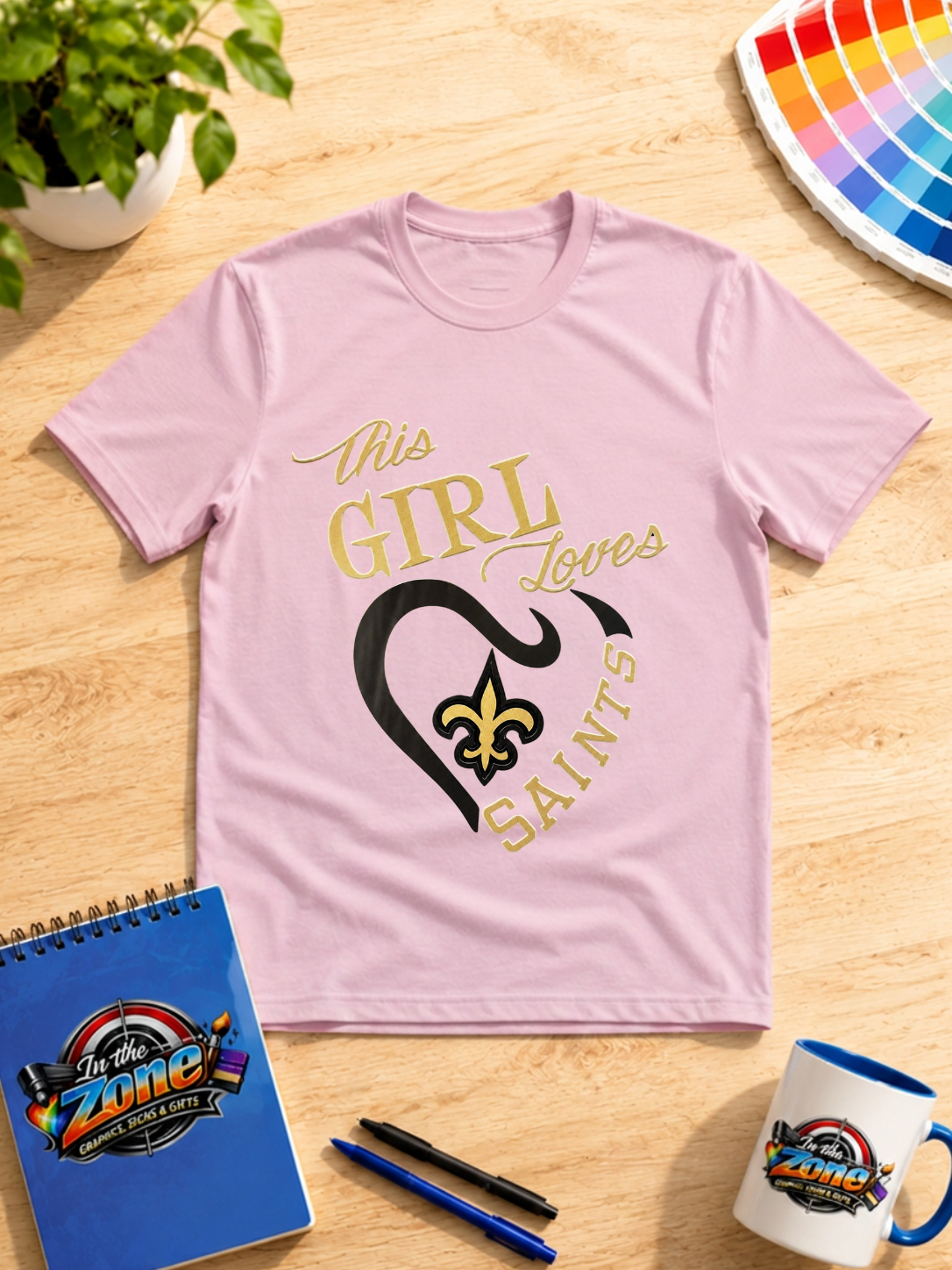This Girl Loves the Saints Graphic Shirt – Black & Gold Fleur-de-Lis Football Fan Tee