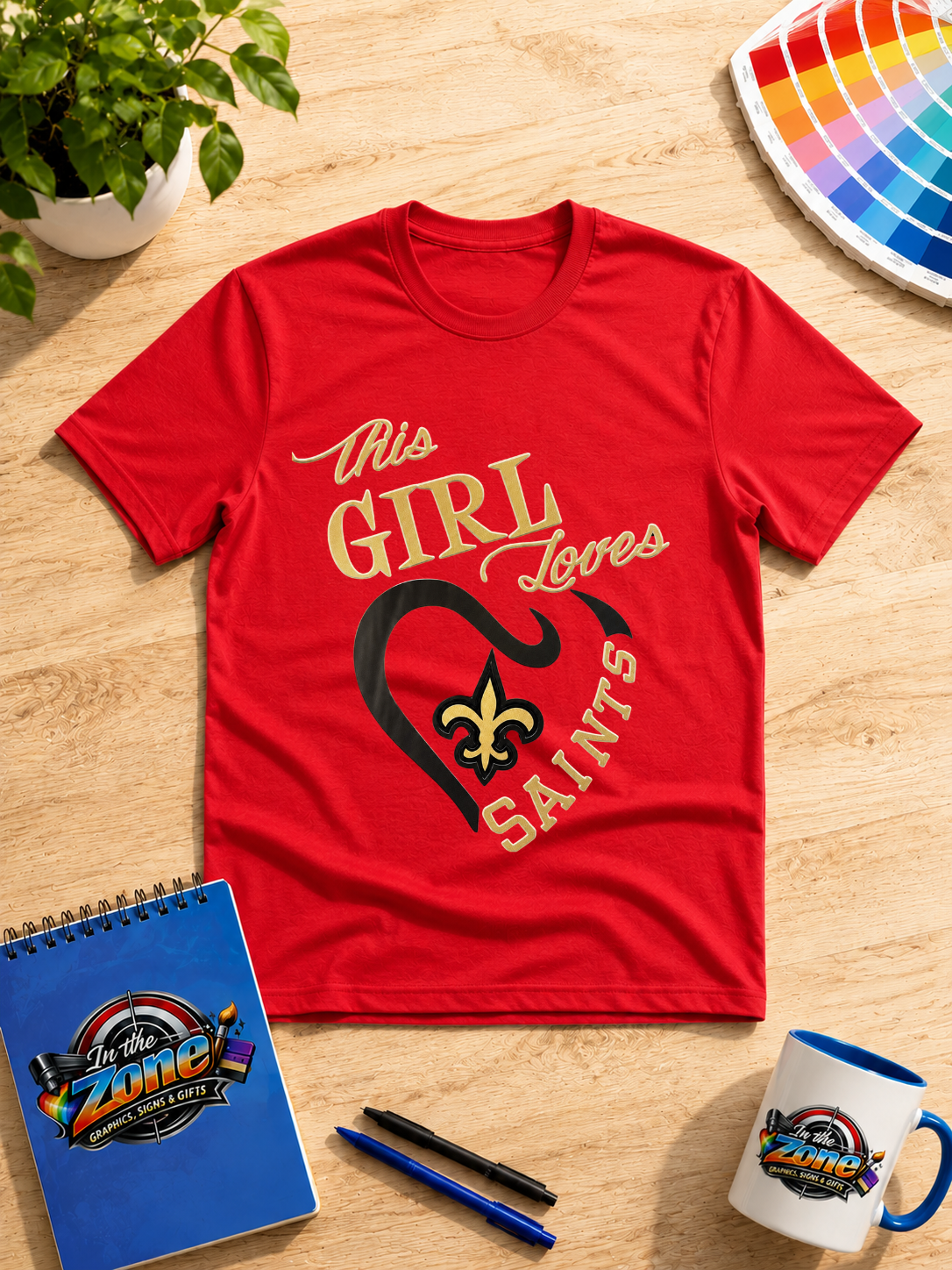 This Girl Loves the Saints Graphic Shirt – Black & Gold Fleur-de-Lis Football Fan Tee